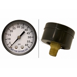 2" 0-60PSI 0.25" BACK Mount Steel Pressure Gauge