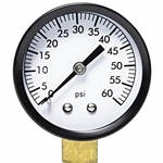 2" 0-100PSI 0.25" BTM Mount Steel Pressure Gauge