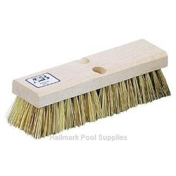 10" BROWN & WHITE BRISTLE Wood Back Deck Brush