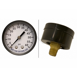 2" 0-60PSI 0.25" BACK Mount Plastic Pressure Gauge